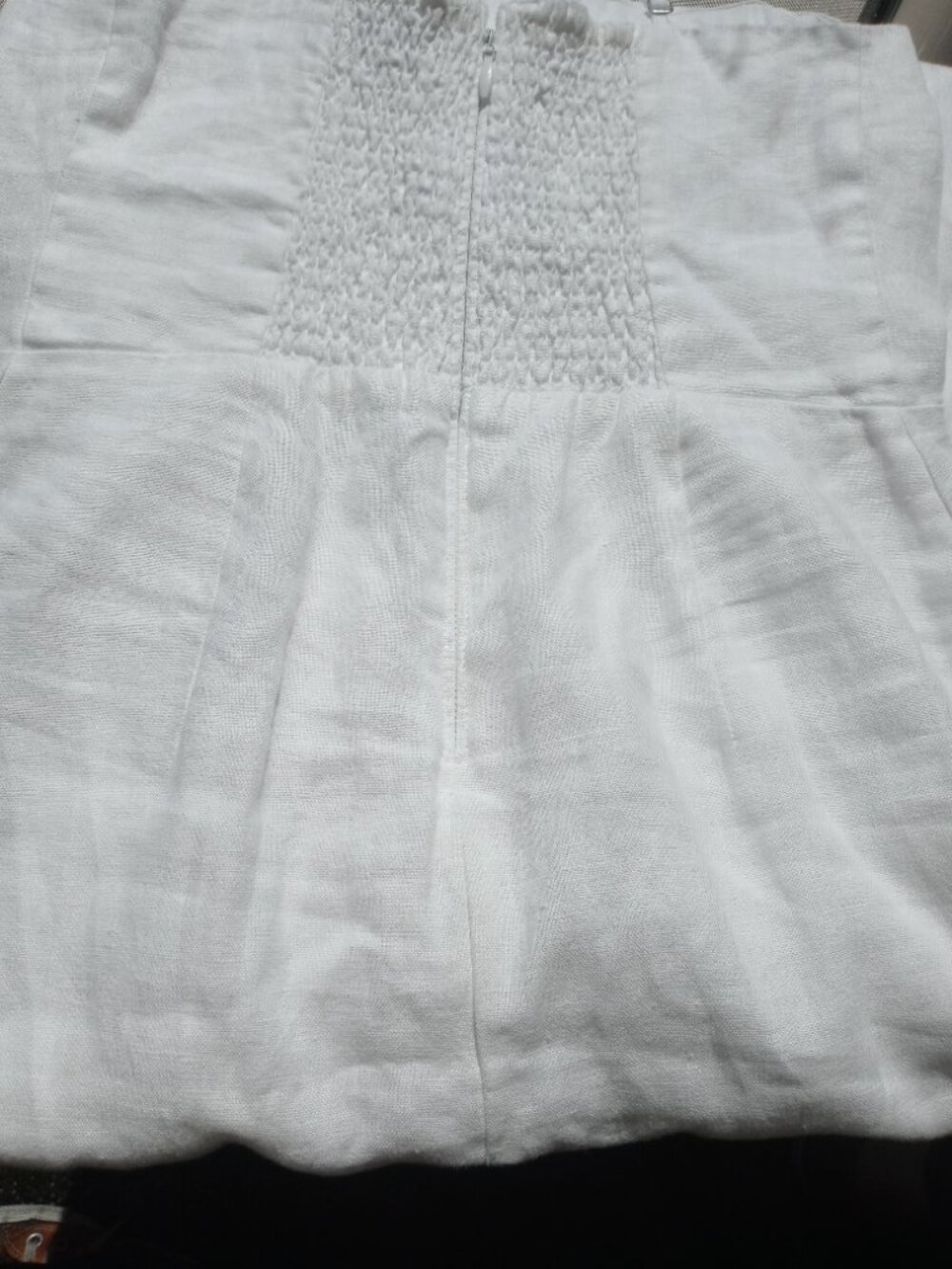 ABERCROMBIE & FITCH linen collection midi dress with side slit in white (S) - Picture 14 of 16